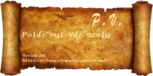 Polónyi Vászoly névjegykártya